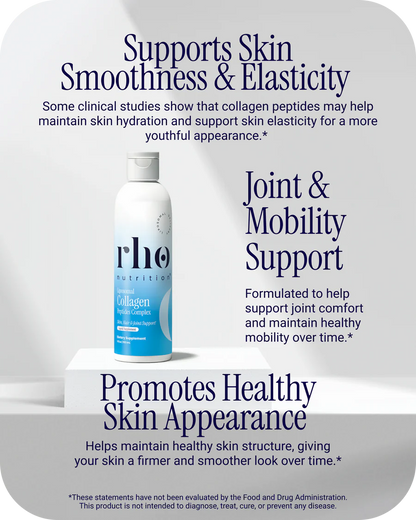 Rho Nutrition Liposomal Collagen Peptides - High-Absorption Liquid Collagen Supplement - Supports Skin Elasticity, Joint Health, and Overall Vitality for Healthy Aging, 5 fl oz