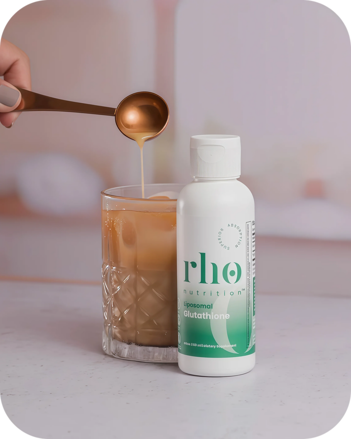Rho Nutrition Liposomal Glutathione - Ultra High Absorption Liquid Glutathione Supplement - Supports Natural Detoxification, Immune System, Skin Health, Mental Clarity & Overall Well-Being